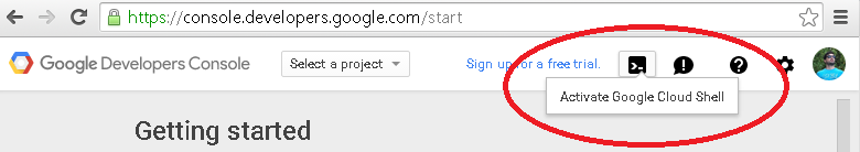 Start a new Google Cloud Shell